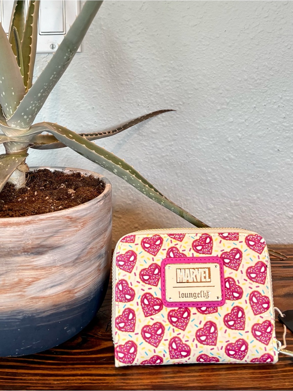 Loungefly Marvel Spider Man Sprinkle Donut Mask Wallet Box Lunch Exclusive, BNWT